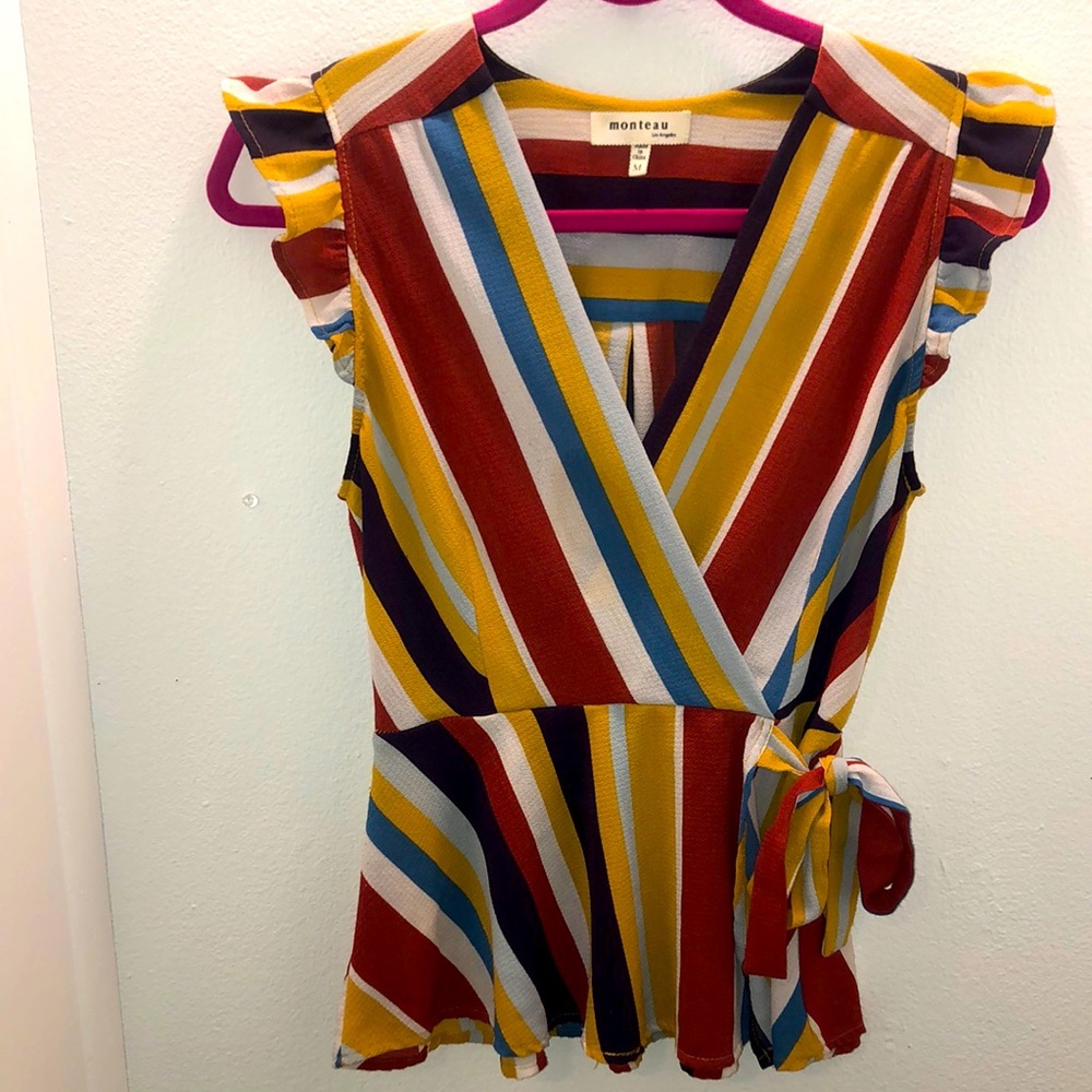 Monteau, faux wrap top